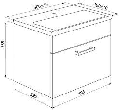 Iddis Тумба с раковиной New Mirro 50 подвесная белая – фотография-5